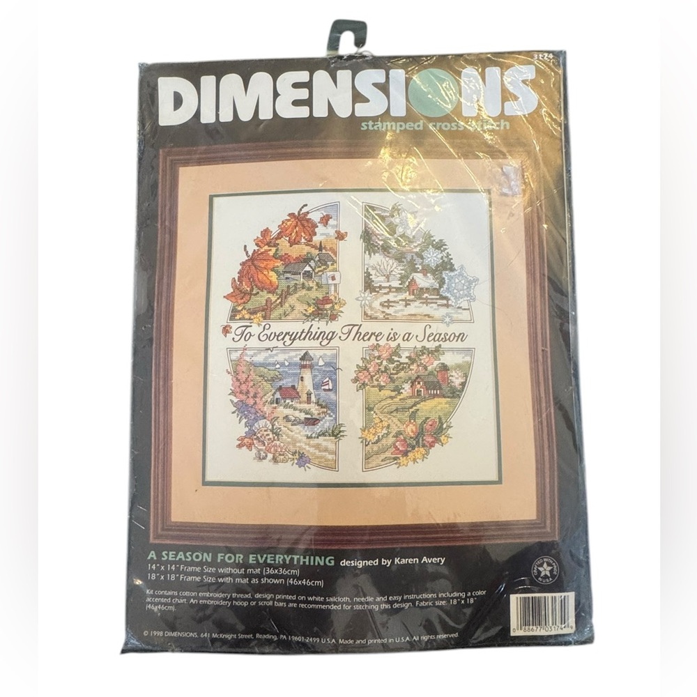 Dimensions Stamped Seasons Cross Stitch Kit - Picture 1 of 7